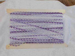 Feather Edge Eyelet Lace Per Meter 38mm Purple/Mauve/Lilac